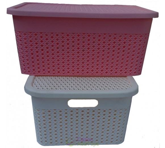 Корзина для хранения с крышкой №886 (39*29*16см)